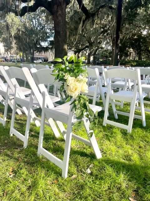 Padded White Folding Wedding Chair – The Wedding Shop