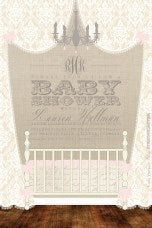 Baby Crib and Chandelier